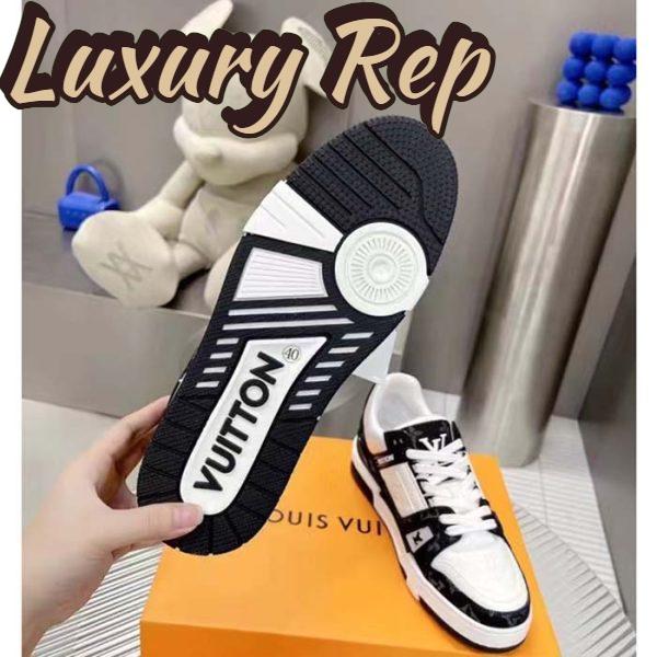Replica Louis Vuitton Unisex LV Trainer Sneaker Black Monogram Denim Monogram Embossed Grained Calf 11