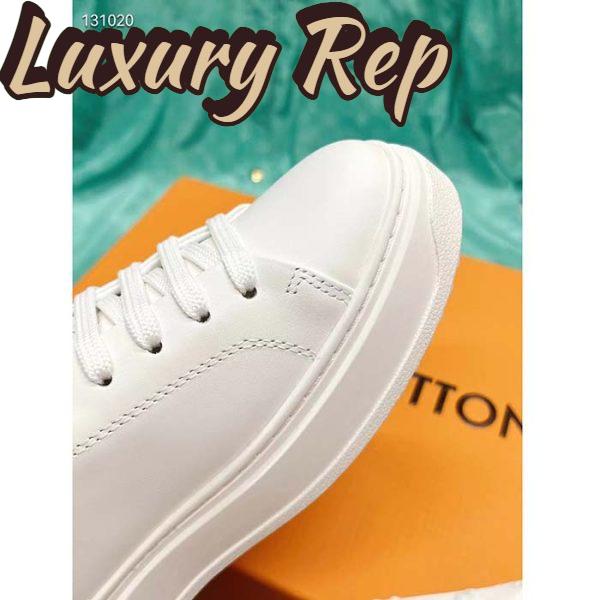 Replica Louis Vuitton Unisex LV Time Out Sneaker Silver Calf Leather Strass Monogram Flowers 10