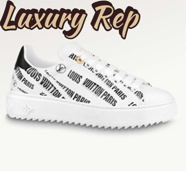 Replica Louis Vuitton Unisex LV Time Out Sneaker Black Printed Calf Leather Monogram Flowers